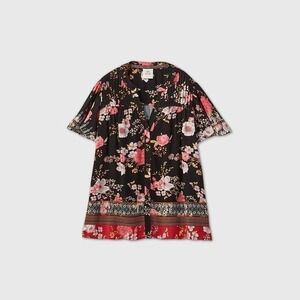 Women's Flutter Short Sleeve Blouse - Knox Rose XS